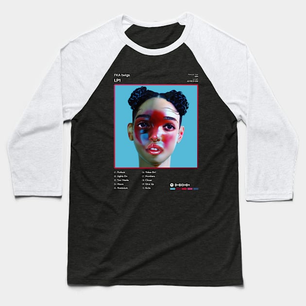 FKA twigs - LP1 Tracklist Album Baseball T-Shirt by 80sRetro